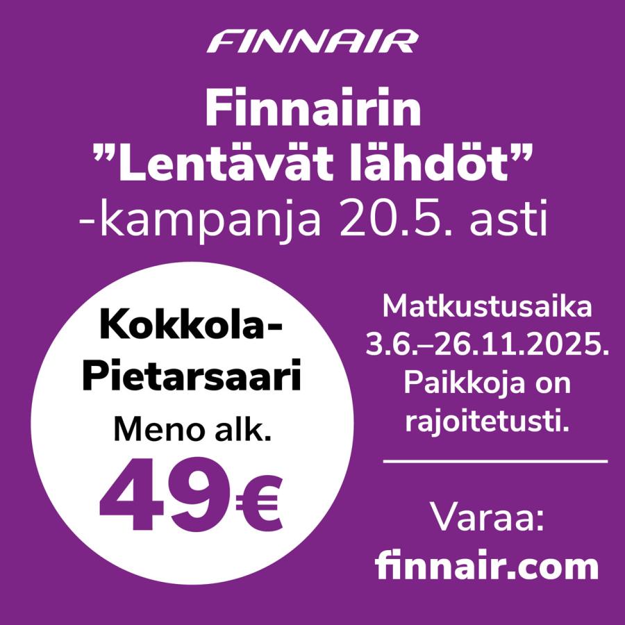 Finnair kampanja toukokuu 2025